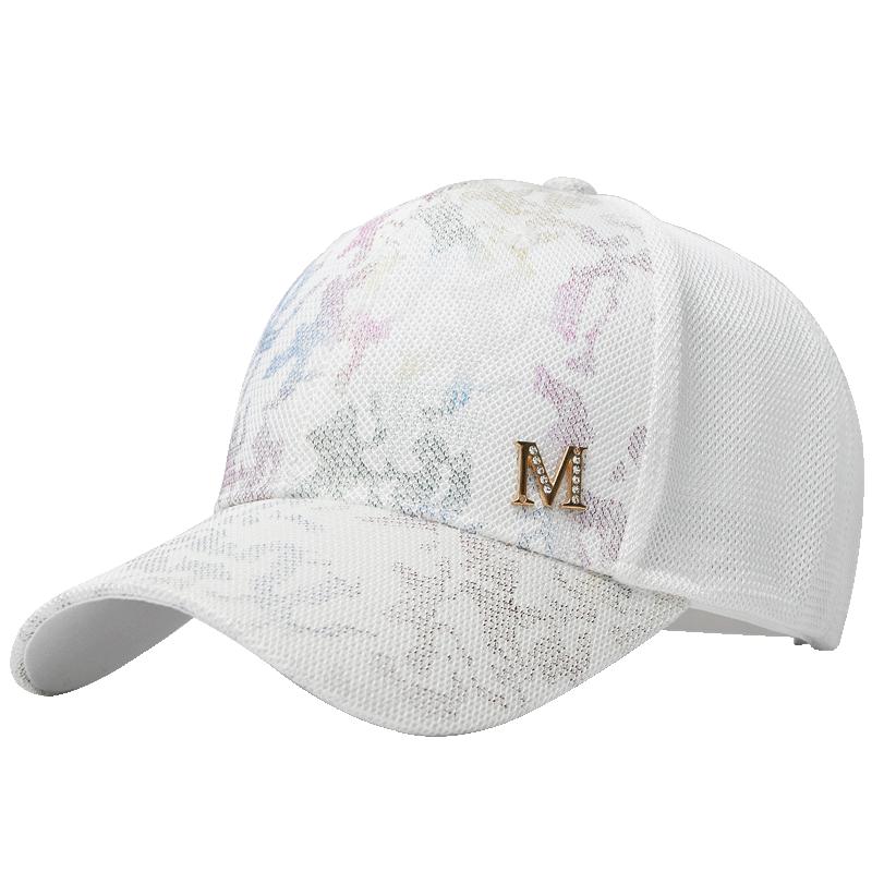 新款帽子女潮夏季時(shí)尚百搭網(wǎng)眼棒球帽大頭圍顯臉小春秋遮陽鴨舌帽