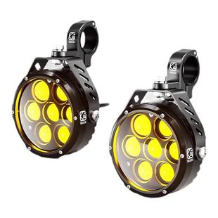 凯威格K7射灯摩托车远近光带切线机车LED七珠射灯照明爆闪强光灯