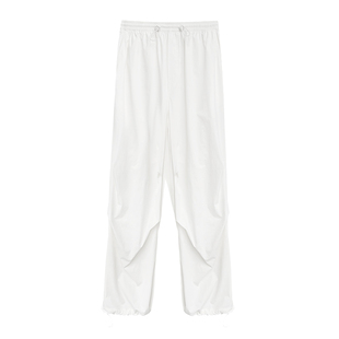 白色工装裤女夏薄款2025新款防晒速干宽松直筒休闲束脚运动伞兵裤