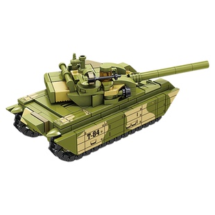 开智积木现代军事装备主战坦克拼装大战旋转炮台组装儿童玩具礼物