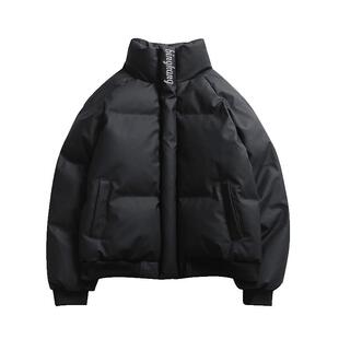 美拉德潮牌刺绣PU皮棉服男cleanfit短款加厚面包服冬季保暖外套潮