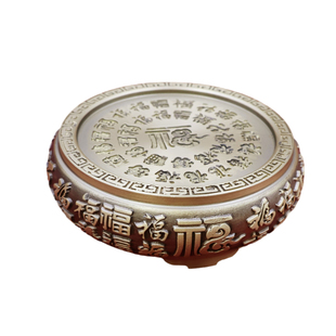 黄铜百福米缸聚宝盆底座铜葫芦家用圆形摆件招财进渔夫山水工艺品