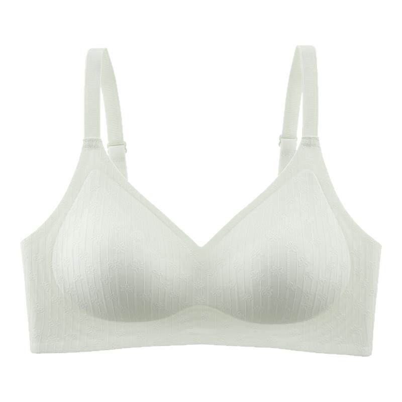 冰丝2.0乳胶内衣无痕网纱固定薄杯聚拢果冻条软提拉美背大码文胸