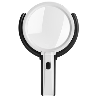 太阳火USB插电手持折叠台式放大镜高清带LED灯10倍老年人阅读看书报手机高倍扩大镜家电维修做手工活用大镜面