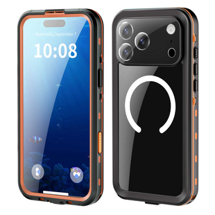 新款dot+小圆点系列防水壳适用iPhone17ProMax橙色手机壳膜一体防尘密封自带镜头膜全包围防摔户外运动防雨雪