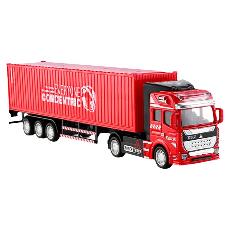 儿童合金仿真集装箱货柜车重型大卡车玩具模型男孩拖头半挂小汽车