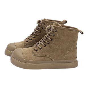 环球加绒马丁靴女款2025新款冬季百搭保暖棉靴时尚潮流高帮二棉鞋