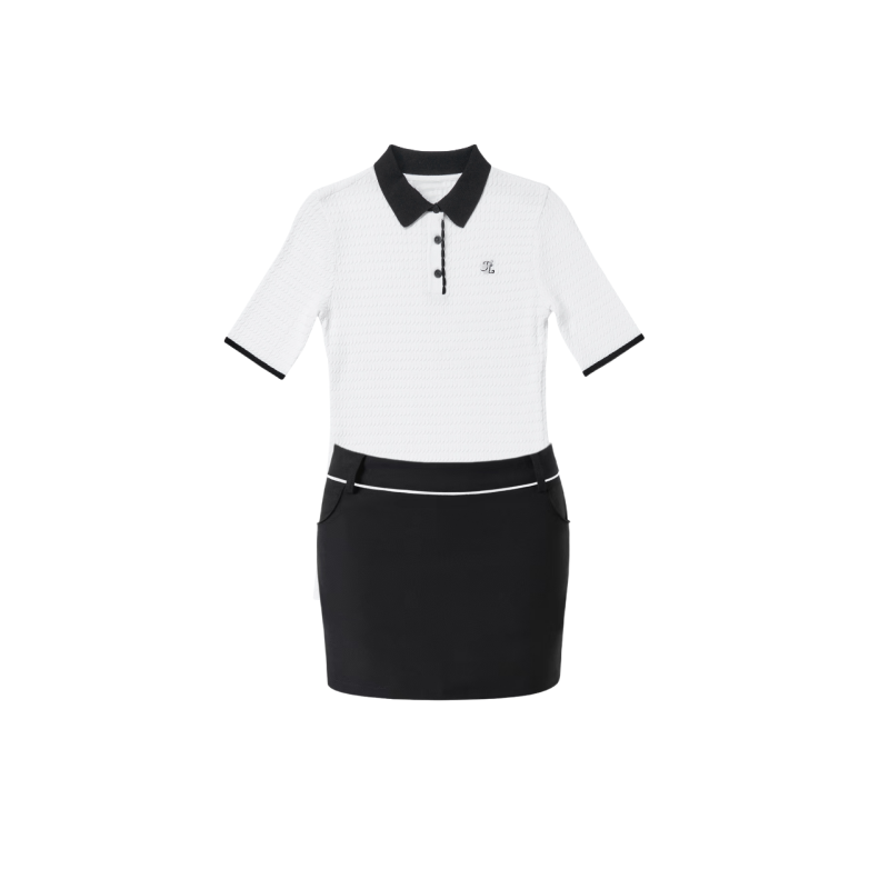高尔夫女装球服女士夏季冰丝polo衫翻领短袖上衣golf短裙运动套装