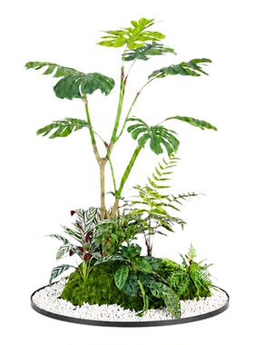 高仿真手感植物龟背竹酒店餐厅摆放棕榈树景观绿植墙落地造景装饰
