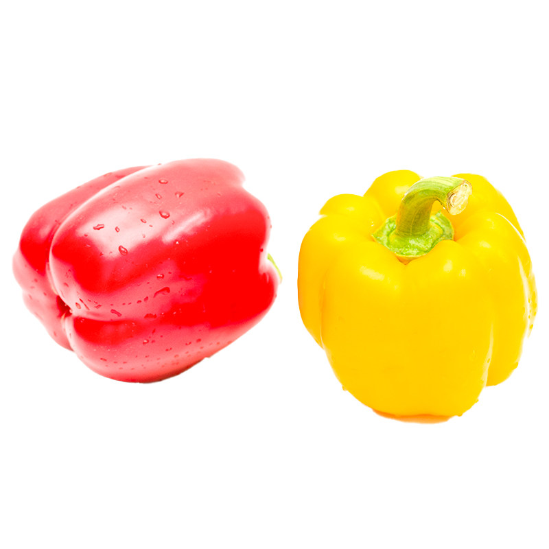 新鲜红黄彩椒 灯笼椒 圆椒 甜辣椒 蔬菜水果沙拉食材500g