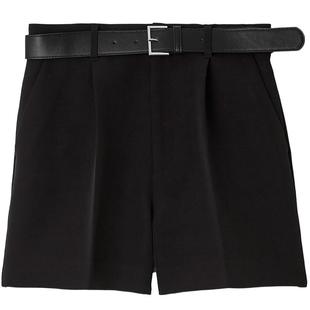 LILY BROWN2025秋冬新品气质高腰腰带压褶直筒休闲短裤LWFP255110