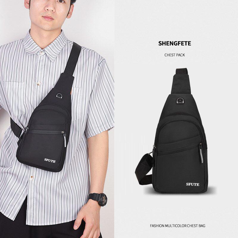 新品 胸包男士休闲牛津布斜挎包新款男包单肩包背包多功能运动腰