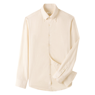 【100%新疆长绒棉柔软保暖】CULTUM意式大尖纽扣领衬衫男长袖衬衣