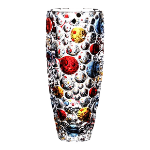 捷克BOHEMIA进口水晶玻璃幻彩描金花瓶餐桌摆件轻奢欧家用插花瓶