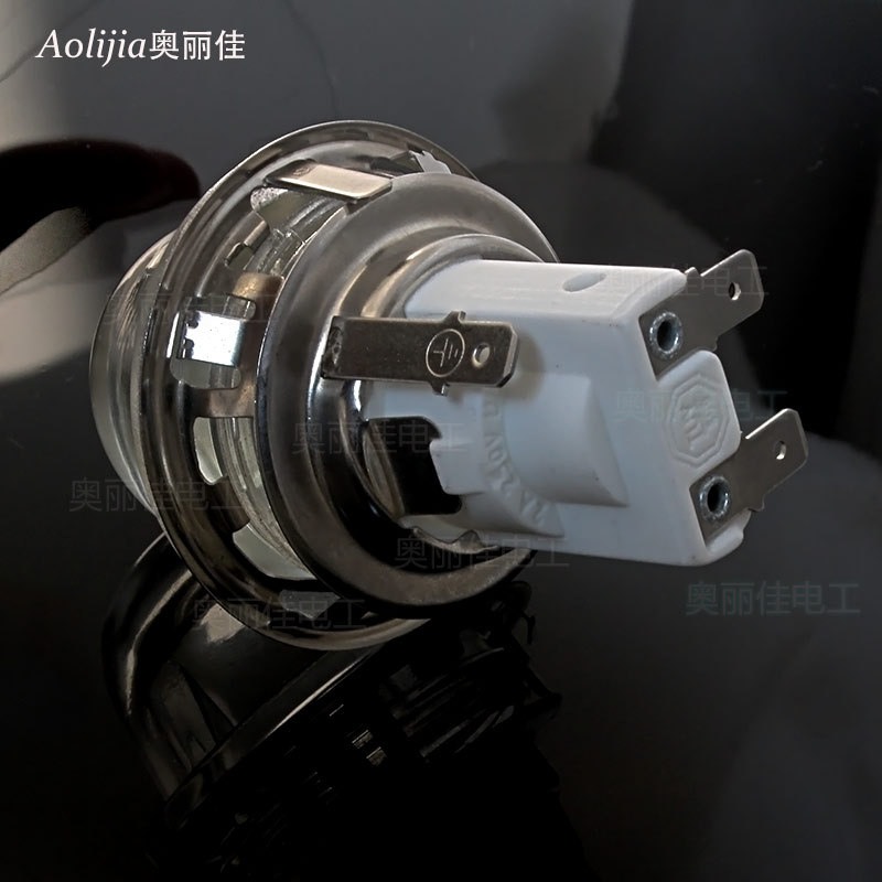 烤箱灯耐高温灯座微波炉灯玻璃罩E14螺口不锈钢陶瓷灯座灯头