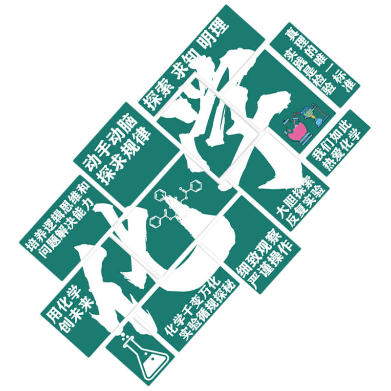化学实验室文化标语墙贴纸画标识观察科学技主题环创检测中心宣传