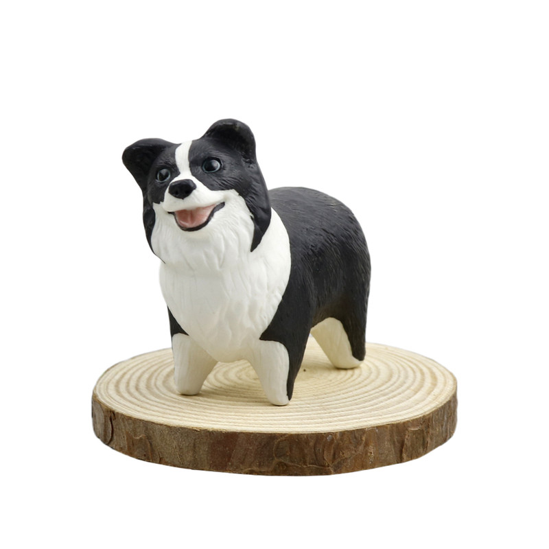 陶瓷边牧犬摆件办公桌面工位摆设
