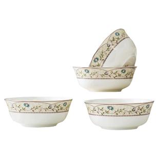 碗家用2025新款4个装6寸面碗景德镇陶瓷创意骨瓷餐具套装大号饭碗