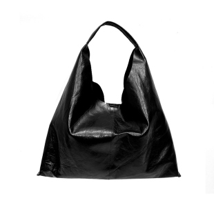 日本新款森系真皮女包包植鞣牛皮托特包大容量简约通勤单肩包V型