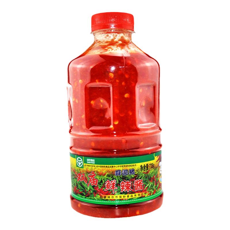 双庙辣酱内蒙古巴盟特产蒜泥狠鲜辣酱厨房调味饺子甜面酱738g包邮