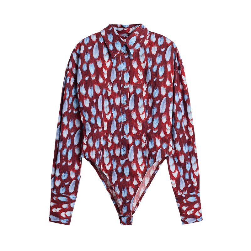 Desigual【Egonlab联名】女式印花连体防滑上衣衬衫