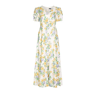 夏季新款度假风短袖碎花裙连衣裙