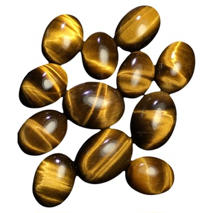 天然虎眼石虎睛石戒面猫眼闪电纹裸石可镶嵌绕线戒指吊坠耳钉