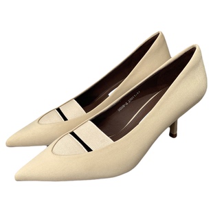 欧洲站2026春款真皮女鞋百搭时尚新品松紧浅口布面尖头高跟单鞋