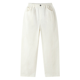 安奈儿童装男童女童裤子秋新款宽松纯色弹力透气运动休闲长裤