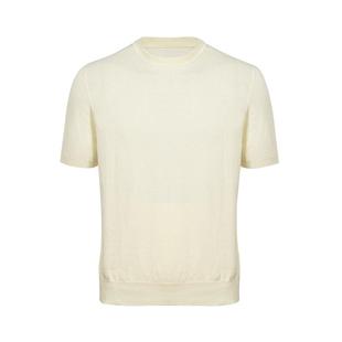 CULTUM夏季薄款透气百搭圆领短袖针织T恤衫男纯色简约基础打底衫