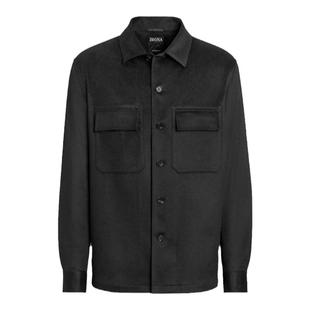 ZEGNA杰尼亚男装黑色Oasi Cashmere Alba羊绒衬衫外套