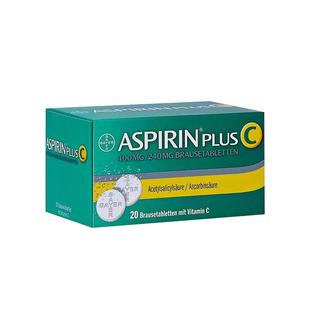德国进口拜耳Aspirin阿司匹林维C泡腾片缓解感冒发烧抗炎止痛20片