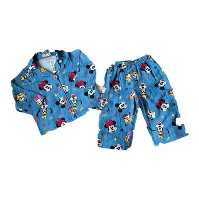 秋季儿童纯棉睡衣套装卡通米奇