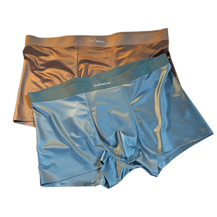 猫人缎面内裤男款冰丝高档丝绸2026新款透气抗菌桑蚕丝男士四角裤