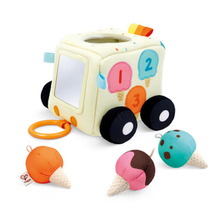 Hape感官探索冰淇淋车婴幼儿响铃安抚玩具摇铃新生宝宝礼物挂件