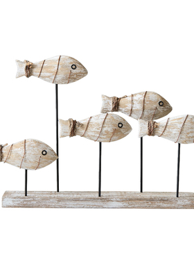 立体鱼摆设样板房软装电视柜摆台