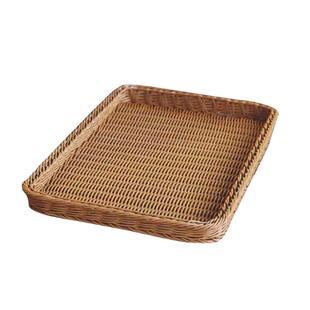 日式烘焙托盘藤编收纳筐长方形面包陈列篮水果篮子蔬菜零食塑料筐