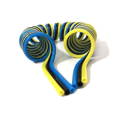 雅优供应TPU聚氨酯双排弹簧螺旋PU图双排伸缩气管4mm来样来管