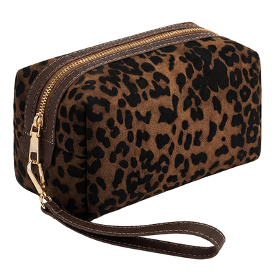 高级手提豹纹补妆化妆包女便携式