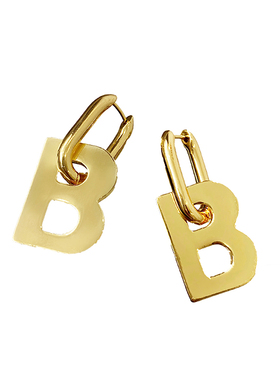 BOOMACC字母金银色感小众耳环