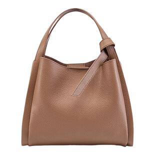 I.TCCGUO头层牛皮手拎菜篮子水桶包多夹层斜挎真皮软皮小托特包