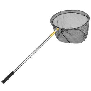 钓鱼抄网不锈钢实心捞鱼网兜可伸缩抄网杆套装抓鸡操网大物鱼抄网
