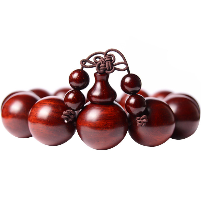 佛尘轩正品小叶紫檀鸡血红老料手串印度原产高端文玩红木串珠念珠