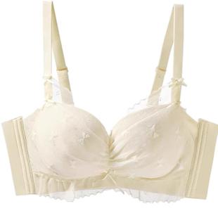 内衣夏季女薄款防下垂收副乳聚拢小胸上托调整型甜美文胸夏天薄款
