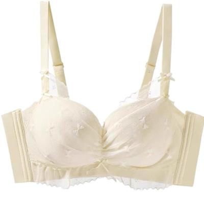 内衣夏季女薄款防下垂收副乳聚拢小胸上托调整型甜美文胸夏天薄款
