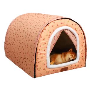 狗窝冬季保暖安全感泰迪宠物狗房子门帘狗屋冬天室内帐篷四季通用