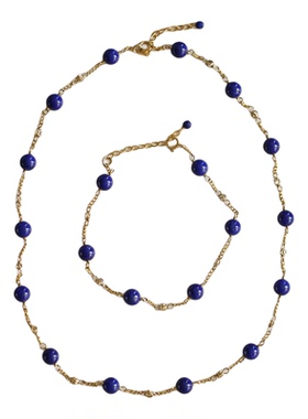 天然青金石气质百搭纤细项链软语