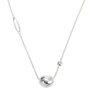 EWEST 大写小Q同款锁骨链纯银项链女原创设计颈链圆珠吊坠毛衣链