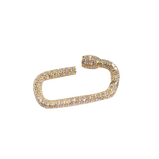 回形针珠链扣18K白金镶嵌钻石可挂吊坠翡翠珠扣珍珠项链手链金扣