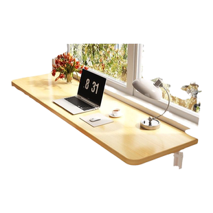 三梦客厅墙上置物架可折叠桌木板一字隔板厨房挂墙免打孔收纳书架